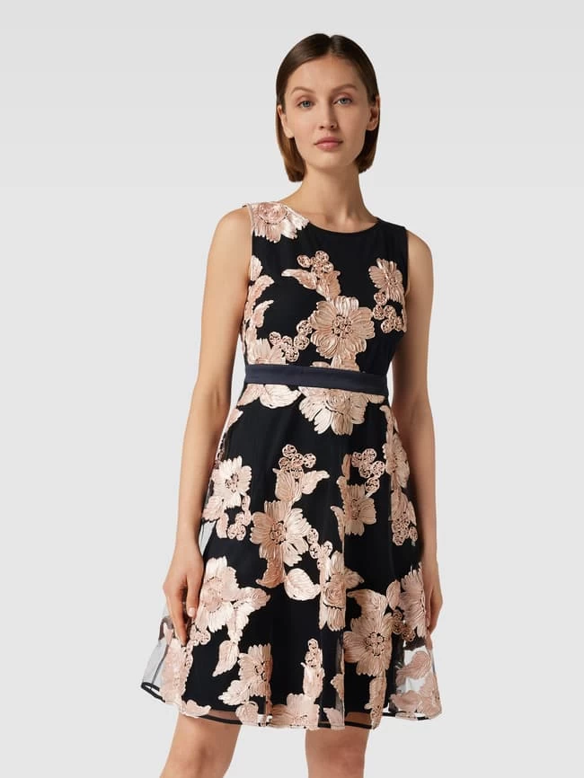 Christian Berg Cocktail Cocktailkleid Mit Taillenpasse - Marineblau Meliert 6 Christian Berg Cocktail Cocktailkleid Mit Taillenpasse - Marineblau Meliert – Bild 4