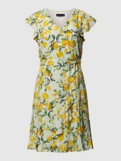 SMASHED LEMON Knielanges Kleid Aus Viskose Mit Allover-Muster - Hellgrün