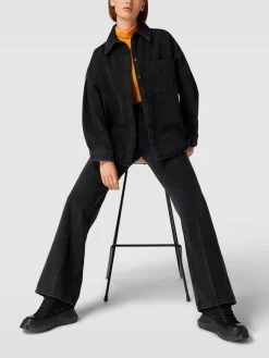 Drykorn Jeansjacke Mit Seitenschlitzen Modell 'VARIN' - Anthrazit