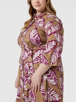 Marina Rinaldi Blusenkleid Mit Floralem Allover-Muster Modell 'DANESE' - Sand -Damen Mode 618kgcpl8golch9k8d958i2i9t65agpkal436ia98d430kih95336hho9sp42d9paor4agqc8la52lhg993jcopk74s66e1mcoqjcdhk74s30e9icpi36opi70s64dpi70p6ae0