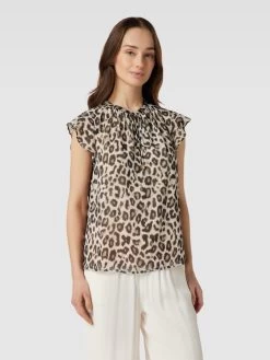 Jake*s Collection Blusenshirt Mit Animal-Print - Ecru -Damen Mode 64sk6dia84o32jq98sskujq364rl6jphaoq4ui1p9554ik2l8d14qh1n710jghi5ahal6e9p84pj0iqd8d3m6db374p32e9o6li3ce1k60oj0e1pchijcd3268rjapb470smap0