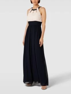 Jake*s Cocktail Abendkleid Mit Collierkragen - Marineblau Meliert