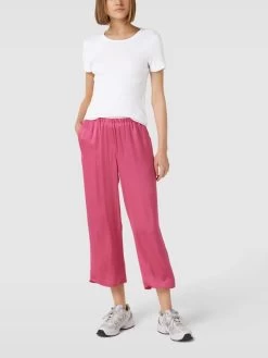 Damen Mode 16 Montego T-Shirt Mit Geripptem Rundhalsausschnitt - Weiß