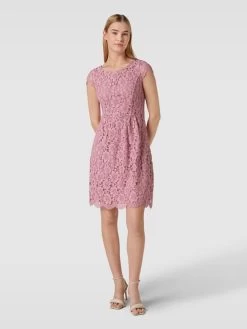 Montego Knielanges Kleid Mit Floralen Stickereien - Rosé