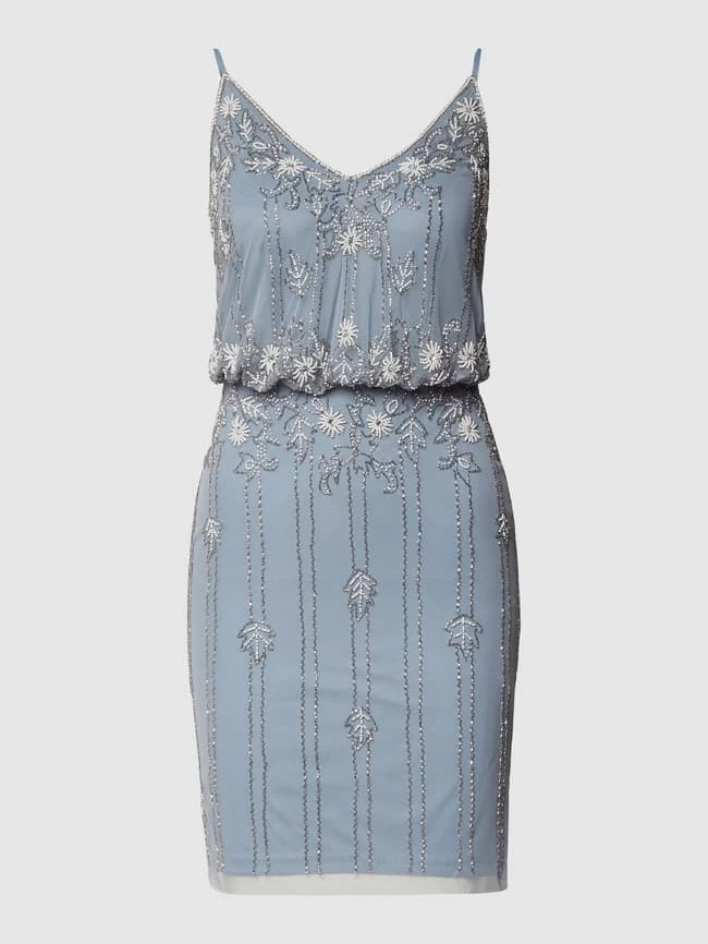 LACE & BEADS Cocktailkleid Mit Floralem Muster Aus Zierperlen - Hellblau 4 LACE & BEADS Cocktailkleid Mit Floralem Muster Aus Zierperlen - Hellblau – Bild 2