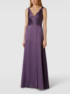 Luxuar Abendkleid Mit Herz-Ausschnitt - Pflaume