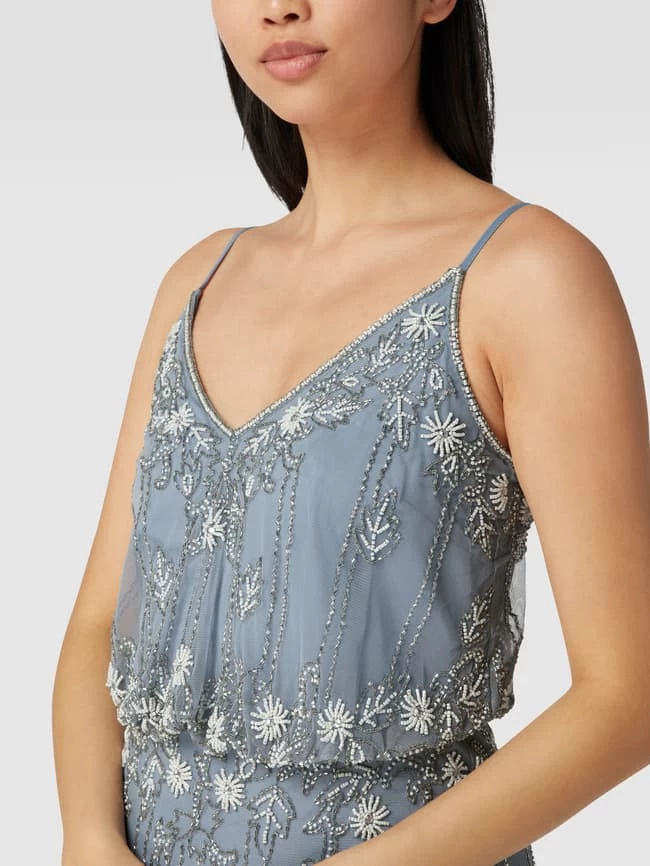 LACE & BEADS Cocktailkleid Mit Floralem Muster Aus Zierperlen - Hellblau 5 LACE & BEADS Cocktailkleid Mit Floralem Muster Aus Zierperlen - Hellblau – Bild 3
