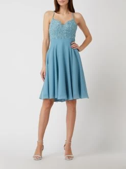 Luxuar Cocktailkleid Aus Spitze Und Chiffon - Aqua Blau