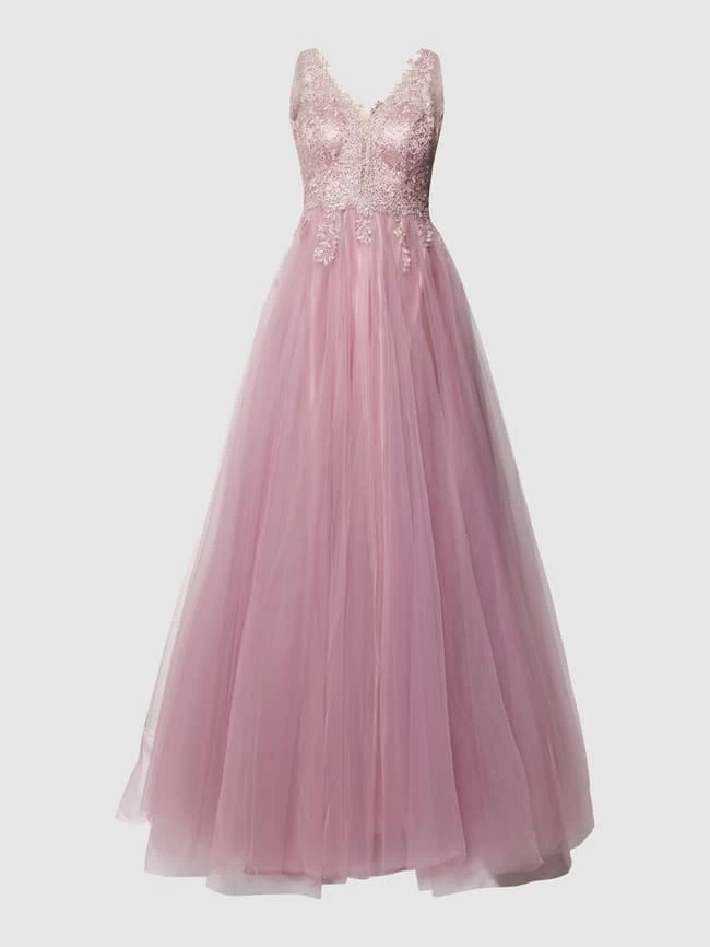 TROYDEN COLLECTION Abendkleid Mit Floralen Stickereien - Altrosa 4 TROYDEN COLLECTION Abendkleid Mit Floralen Stickereien - Altrosa – Bild 2