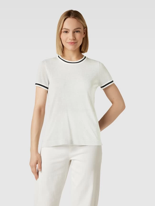 Jake*s Collection Strickshirt Mit Abschlüssen Mit Kontraststreifen - Ecru 5 Jake*s Collection Strickshirt Mit Abschlüssen Mit Kontraststreifen - Ecru – Bild 4