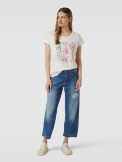 MAC Culotte Im Destroyed-Look Modell 'DREAM' - Dunkelblau