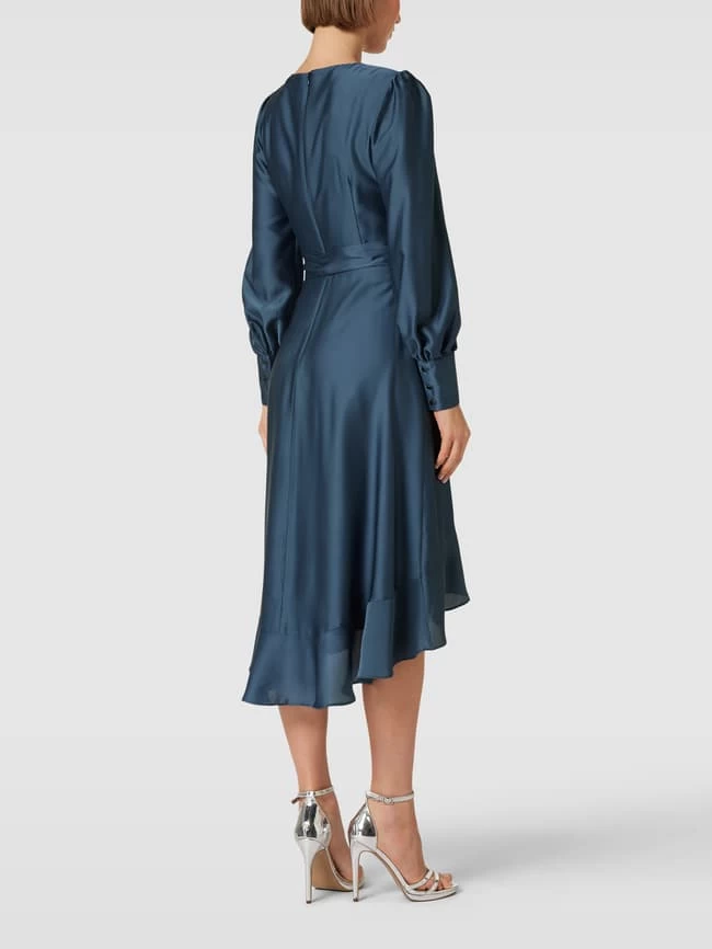 Swing Cocktailkleid In Wickel-Optik - Rauchblau 7 Swing Cocktailkleid In Wickel-Optik - Rauchblau – Bild 5