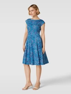 Weekend Max Mara Knielanges Kleid Aus Baumwolle Mit Floralem Print - Blau