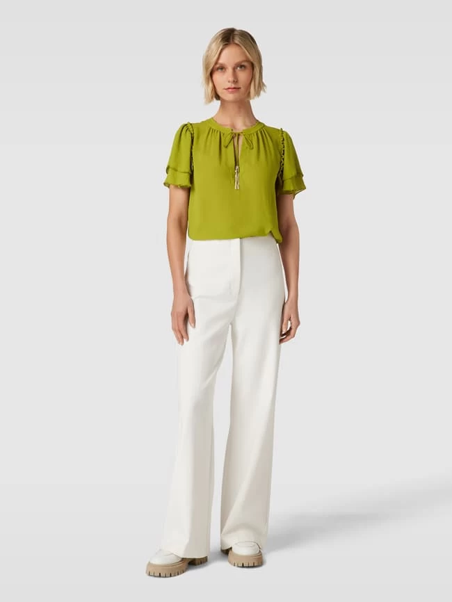 Marc Cain Blusenshirt Mit Tunnelzug Und Volants - Schilf 3 Marc Cain Blusenshirt Mit Tunnelzug Und Volants - Schilf