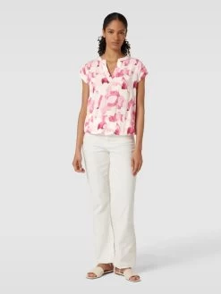 Tom Tailor Blusenshirt Mit Allover-Muster Aus Reiner Viskose - Rosa