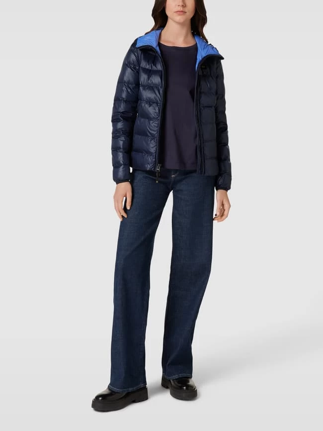 Blauer Usa Steppjacke Mit Label-Detail - Marineblau 3 Blauer Usa Steppjacke Mit Label-Detail - Marineblau