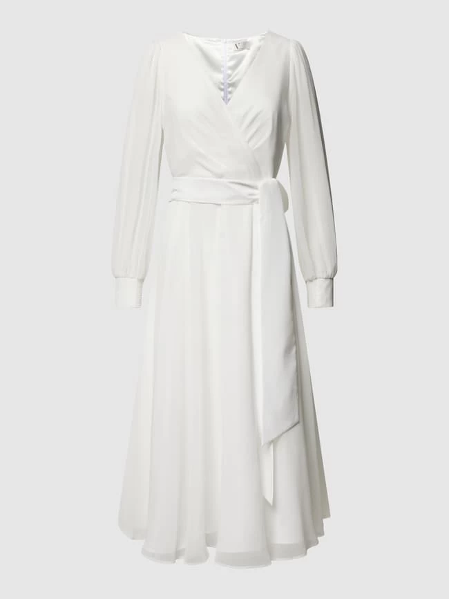 V.M. Cocktailkleid Mit Bindegürtel - Offwhite 4 V.M. Cocktailkleid Mit Bindegürtel - Offwhite – Bild 2