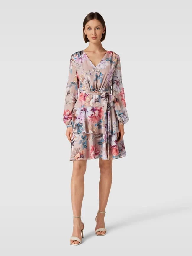 Swing Cocktailkleid Mit Floralem Allover-Print - Rosé 3 Swing Cocktailkleid Mit Floralem Allover-Print - Rosé