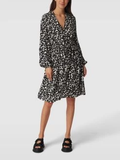 Marc O'Polo Minikleid Mit Allover-Muster - Schwarz