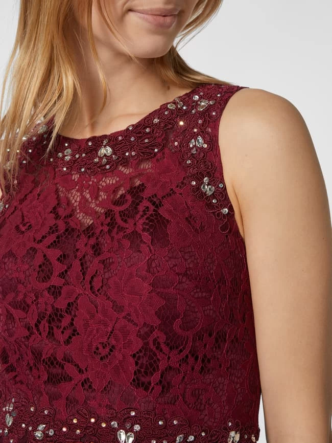 Laona Cocktailkleid Mit Floraler Spitze - Bordeaux Rot 5 Laona Cocktailkleid Mit Floraler Spitze - Bordeaux Rot – Bild 3