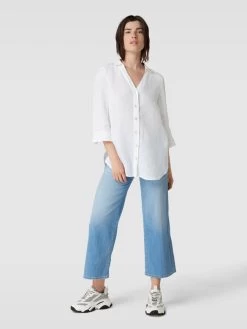 Christian Berg Woman Leinenbluse Mit Knopfleiste - Weiß