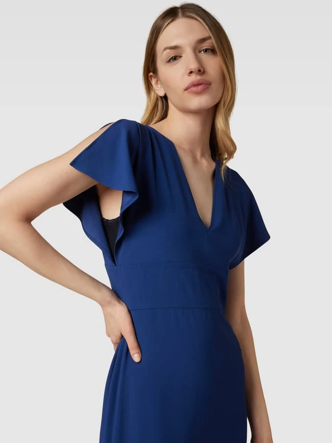 BOSS Midikleid Mit V-Ausschnitt Modell 'Dawinga' - Marineblau 5 BOSS Midikleid Mit V-Ausschnitt Modell 'Dawinga' - Marineblau – Bild 3