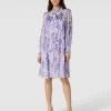Marc Cain Knielanges Kleid Mit Schluppe - Flieder