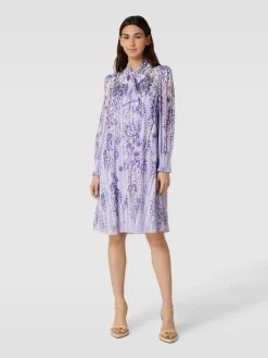 Marc Cain Knielanges Kleid Mit Schluppe - Flieder