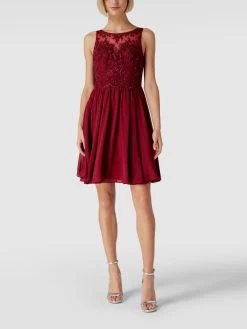 Laona Cocktailkleid Aus Tüll Mit Strasssteinen - Kirschrot