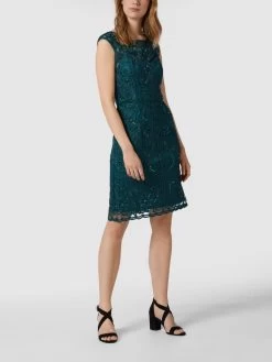 Luxuar Cocktailkleid Mit Zierborten - Smaragdgrün