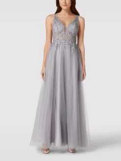 Laona Abendkleid Mit Ziersteinbesatz - Silber