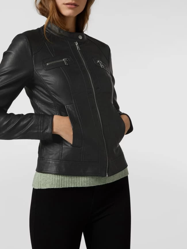 Only Jacke Im Authentischen Leder-Look - Schwarz 5 Only Jacke Im Authentischen Leder-Look - Schwarz – Bild 3