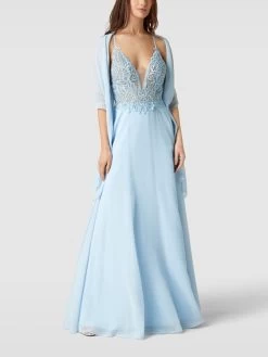 Luxuar Abendkleid Mit Stola - Hellblau