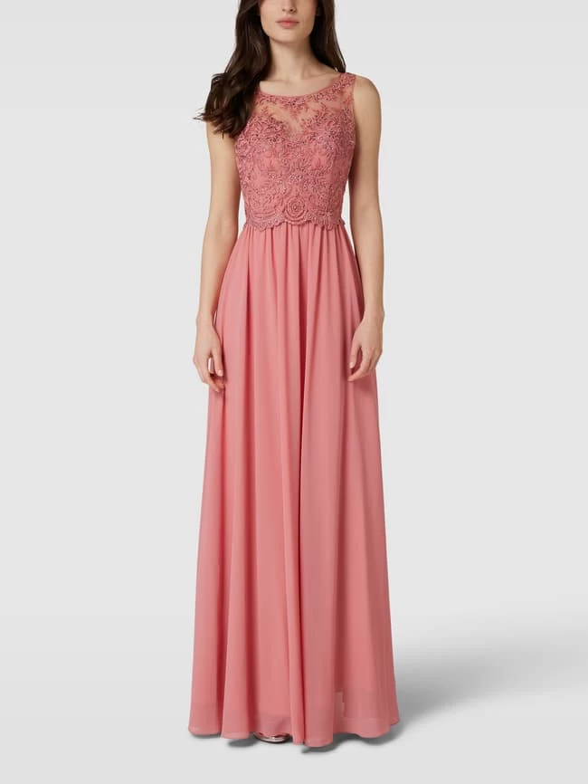 Laona Abendkleid Mit Floralen Stickereien - Lachs 3 Laona Abendkleid Mit Floralen Stickereien - Lachs