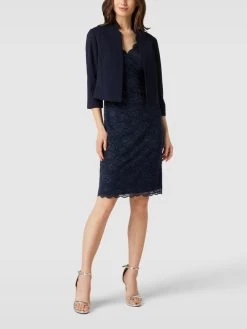 Vera Mont Cocktailkleid Mit Spitzenbesatz - Dunkelblau