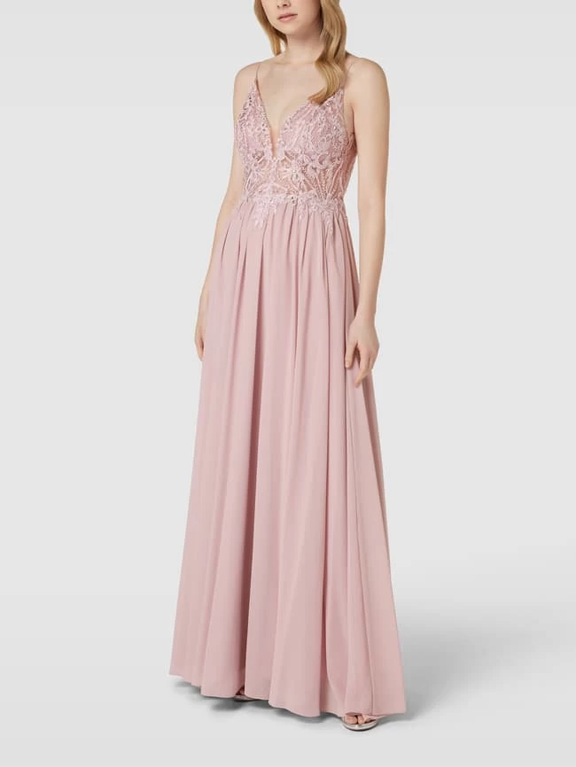 Laona Abendkleid Mit Floralen Stickereien - Rosa 3 Laona Abendkleid Mit Floralen Stickereien - Rosa