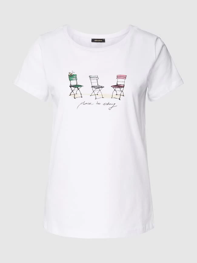 MORE&MORE More & More T-Shirt Aus Reiner Baumwolle Mit Motiv-Print - Weiß 3 MORE&MORE More & More T-Shirt Aus Reiner Baumwolle Mit Motiv-Print - Weiß