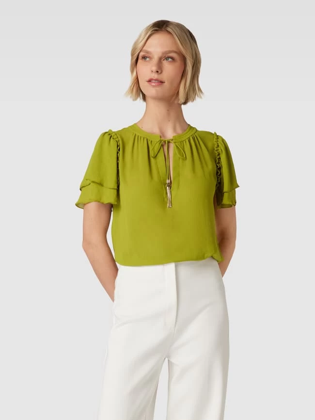 Marc Cain Blusenshirt Mit Tunnelzug Und Volants - Schilf 6 Marc Cain Blusenshirt Mit Tunnelzug Und Volants - Schilf – Bild 4