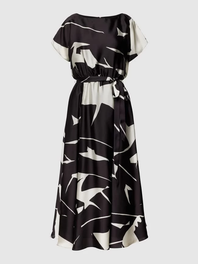 Swing Cocktailkleid Mit Allover-Muster - Schwarz 4 Swing Cocktailkleid Mit Allover-Muster - Schwarz – Bild 2