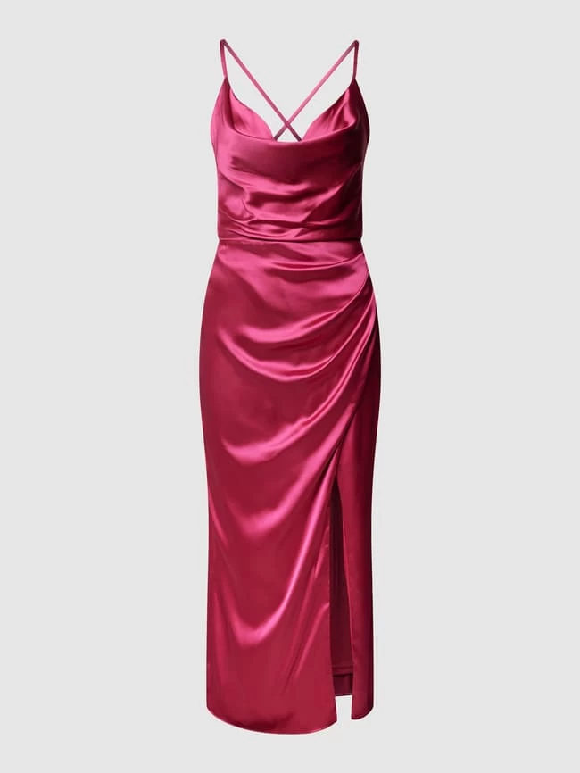 Luxuar Cocktailkleid Mit Wasserfallausschnitt - Pink 4 Luxuar Cocktailkleid Mit Wasserfallausschnitt - Pink – Bild 2