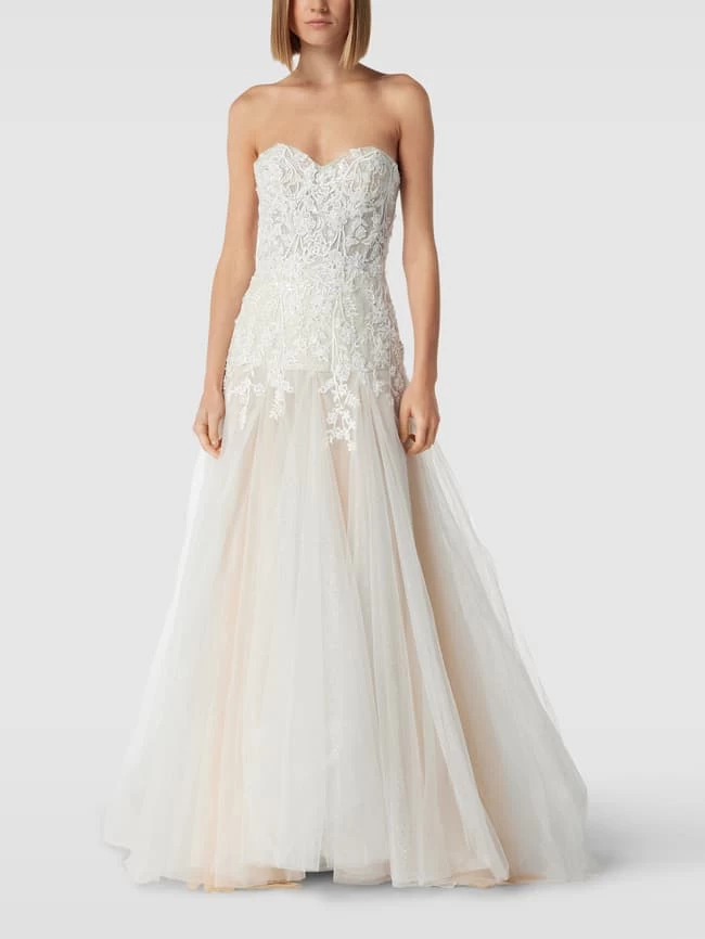 Unique Abendkleid Mit Herz-Ausschnitt - Offwhite 3 Unique Abendkleid Mit Herz-Ausschnitt - Offwhite