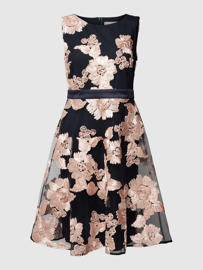 Christian Berg Cocktail Cocktailkleid Mit Taillenpasse - Marineblau Meliert 4 Christian Berg Cocktail Cocktailkleid Mit Taillenpasse - Marineblau Meliert – Bild 2