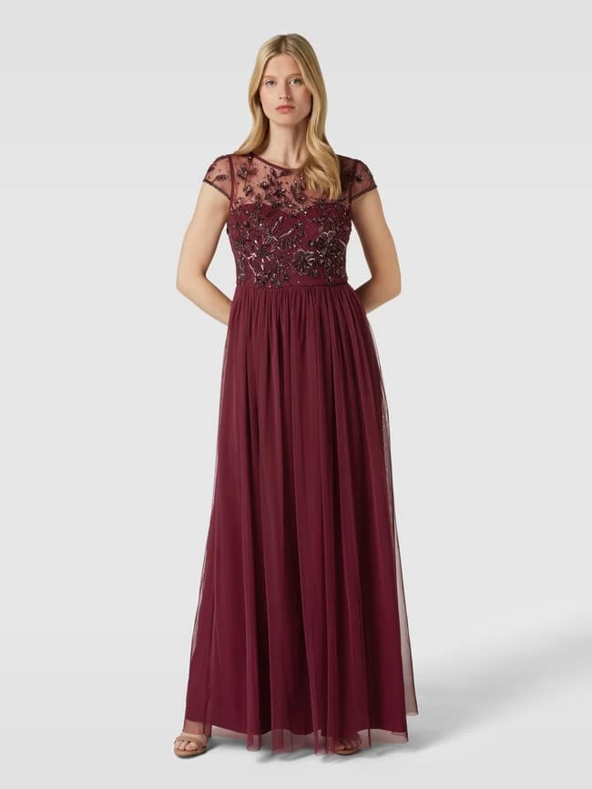 Christian Berg Cocktail Abendkleid Mit Zierbesatz - Kirschrot 6 Christian Berg Cocktail Abendkleid Mit Zierbesatz - Kirschrot – Bild 4