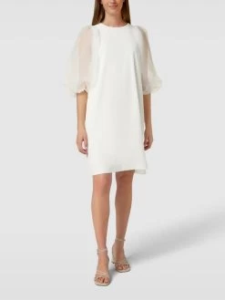 V.M. Cocktailkleid Mit Ballonärmeln - Offwhite