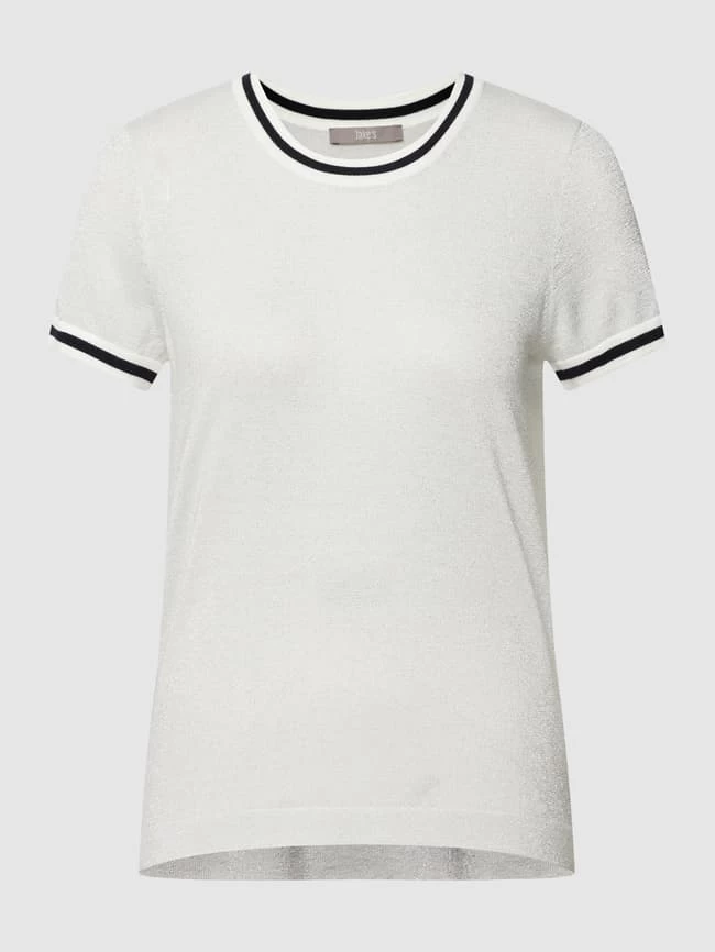 Jake*s Collection Strickshirt Mit Abschlüssen Mit Kontraststreifen - Ecru 3 Jake*s Collection Strickshirt Mit Abschlüssen Mit Kontraststreifen - Ecru – Bild 2