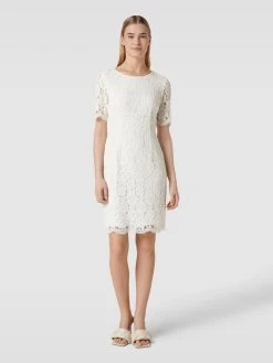 Montego Cocktailkleid Aus Spitze Mit Floralem Allover-Muster - Ecru