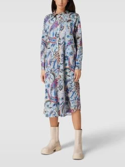 Milano Italy Kleid Mit Allover-Muster - Blau