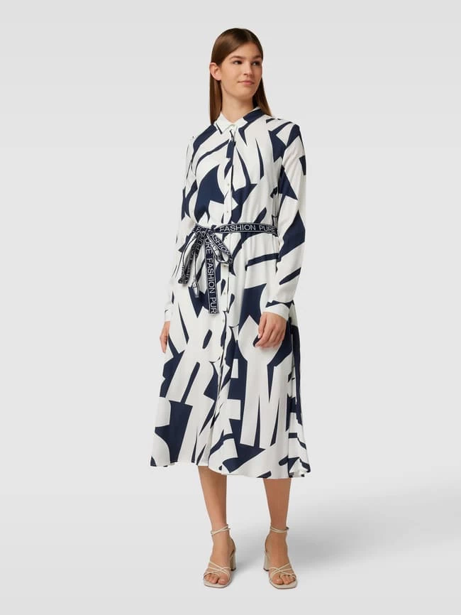 Emily Van Den Bergh Hemdblusenkleid Mit Bindegürtel Modell 'Letter' - Schwarz 6 Emily Van Den Bergh Hemdblusenkleid Mit Bindegürtel Modell 'Letter' - Schwarz – Bild 4