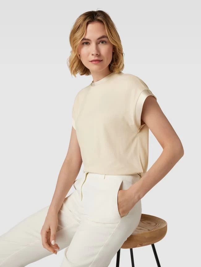 Jake*s Collection Blusenshirt Mit Abschlüssen Aus Satin - Beige 5 Jake*s Collection Blusenshirt Mit Abschlüssen Aus Satin - Beige – Bild 3