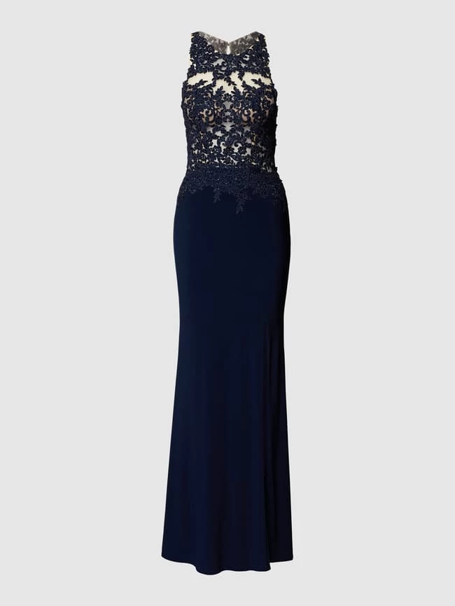 Mascara Abendkleid Mit Floralen Stickereien Und Ziersteinen - Dunkelblau 4 Mascara Abendkleid Mit Floralen Stickereien Und Ziersteinen - Dunkelblau – Bild 2